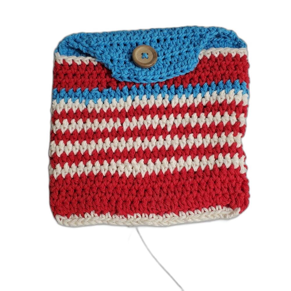 Veteran's Pouch for Walker Hand Crocheted-"Thank you for your Service"